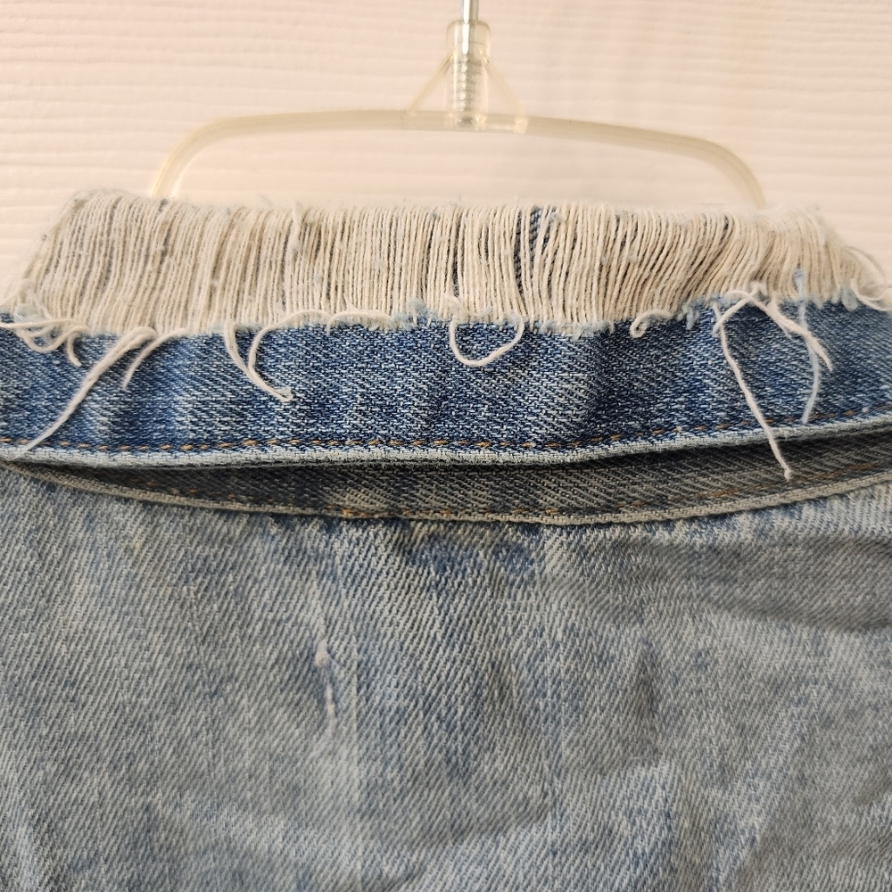 Ci Sono Distressed Light Wash Denim Trucker Jacket - Small - Edgy Streetwear - Picture 10 of 15